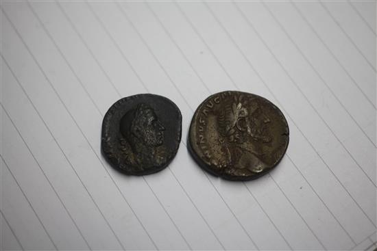 Six Roman Imperial coins;